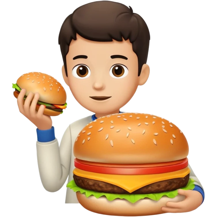 Boy in a burger emoji