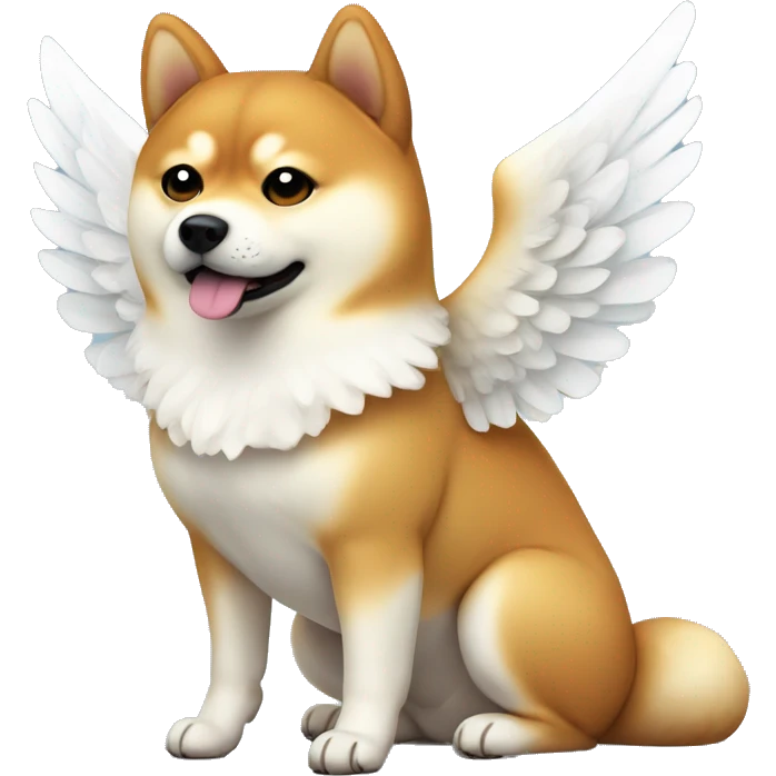 Fat Shiba inu with angel wings  emoji