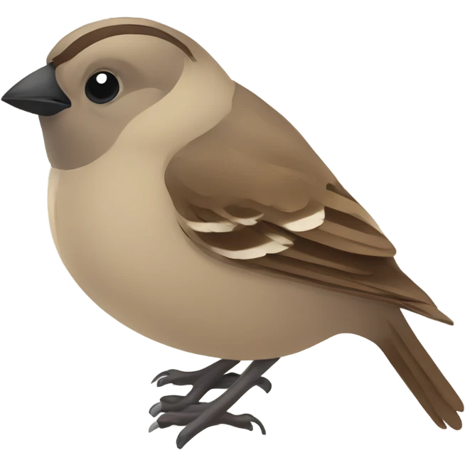 the head of a cute sparrow with a simple and flat design emoji