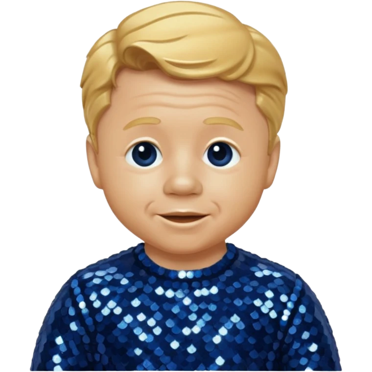 Mickey Rooney with golden blonde hair, dark blue sequin outfit emoji