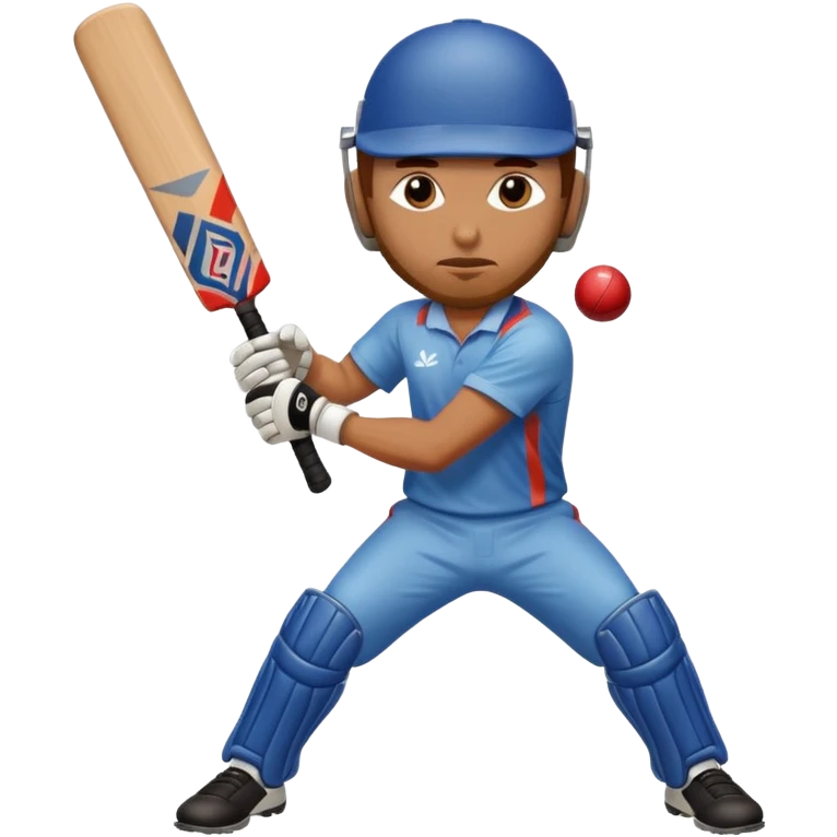 A man hitting a cricket ball with bat emoji