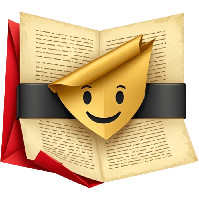Premium contract golden paper signed and sealed emoji