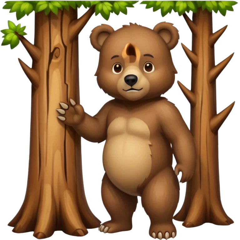 Bear and tree emoji