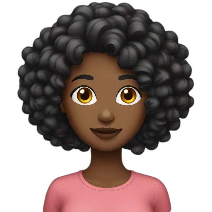Mulher negra cabelo comprido emoji