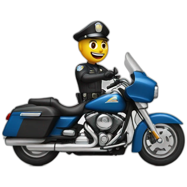 Funny motorcycle Cop emoji