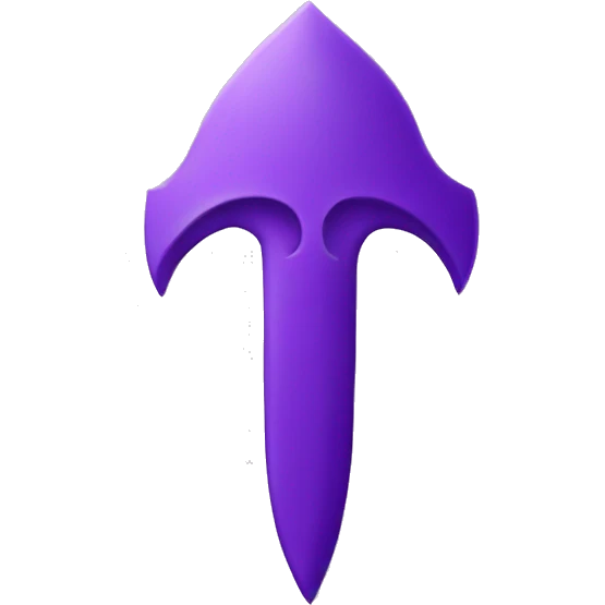 An Religious Emoji with an Spear in the Middle and Backround its Purple emoji
