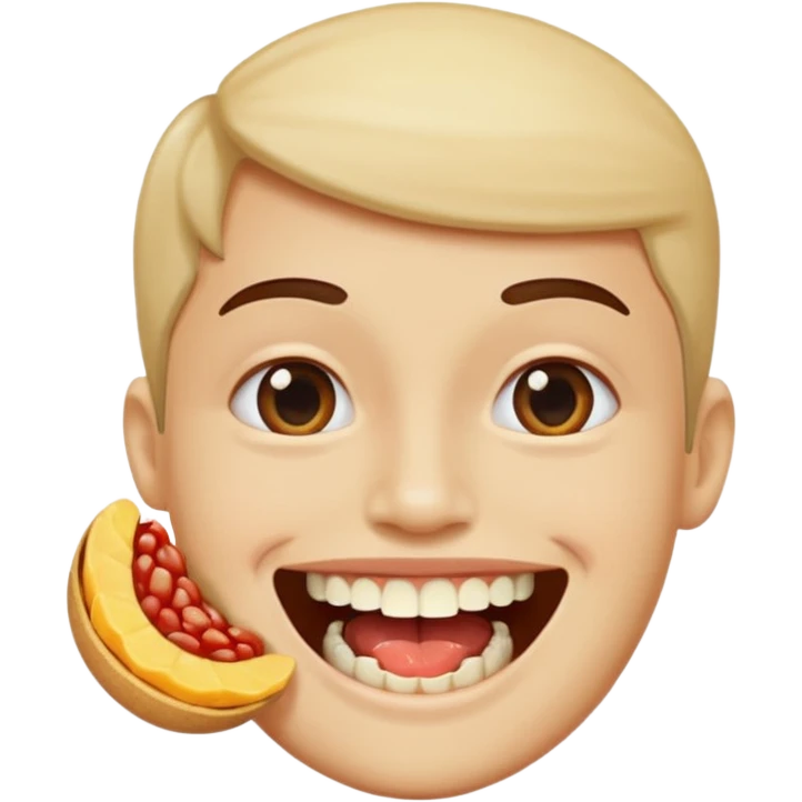 Someone with a piece food stuck in the middle of their teeth emoji