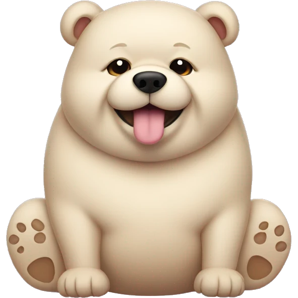 chubby bear dog with a belly emoji