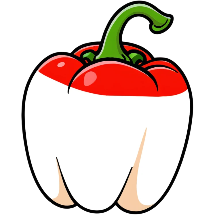 red bell pepper with stem emoji