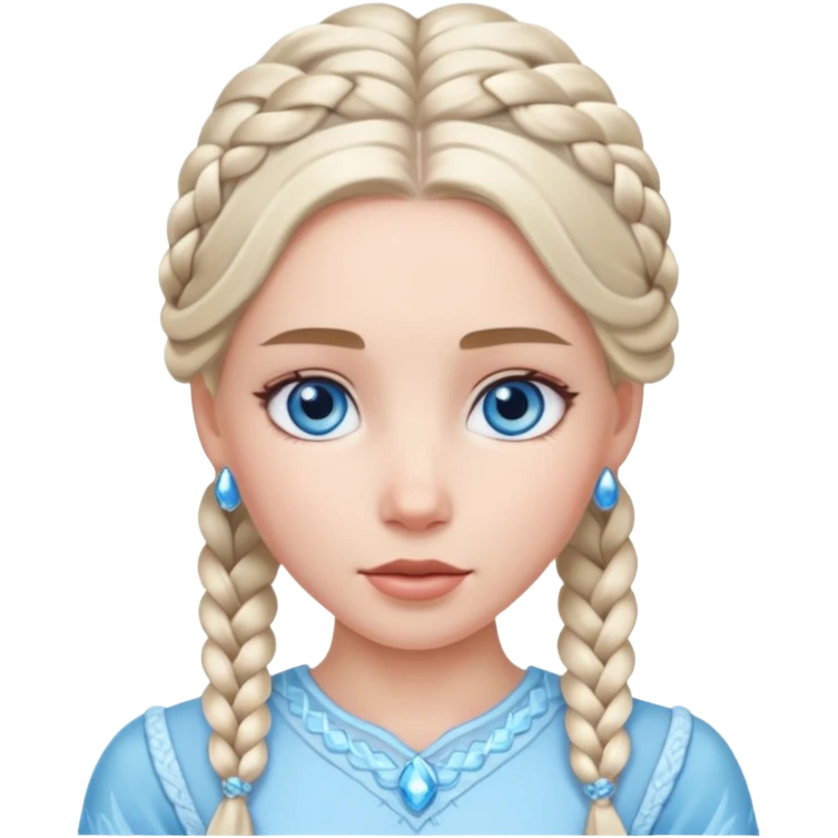 braided hair ice princess emoji