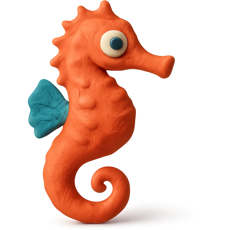 claymation style seahorse emoji