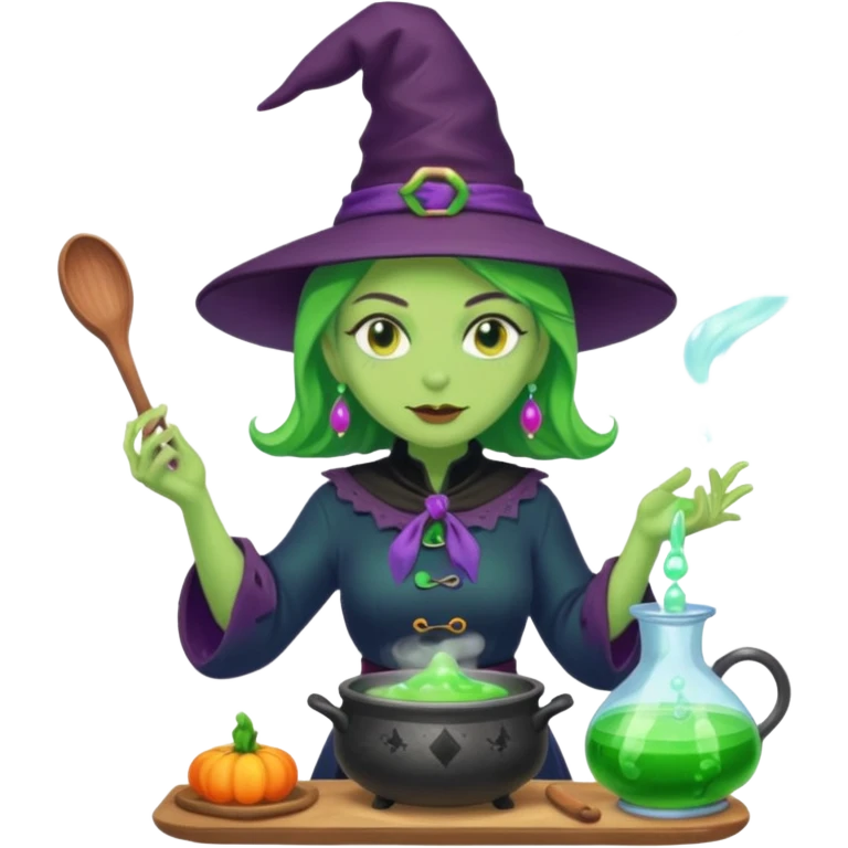 green witch cooking potion emoji