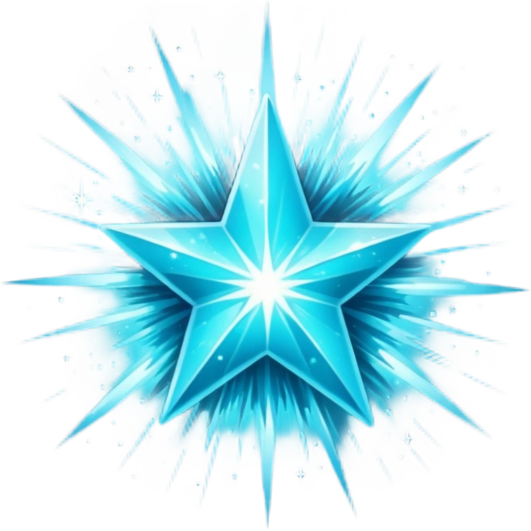 Glitter Cian Star Explosion emoji