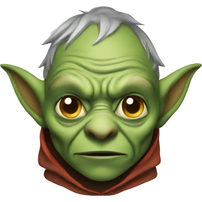Goblin head wearing a cape emoji