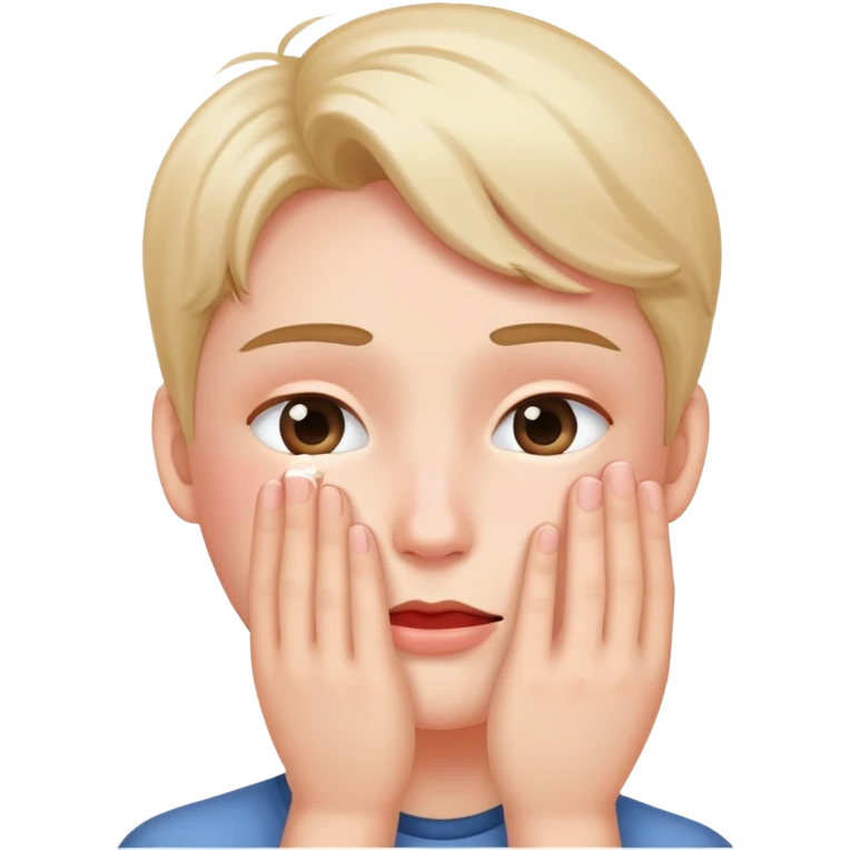Blushing hand over face emoji