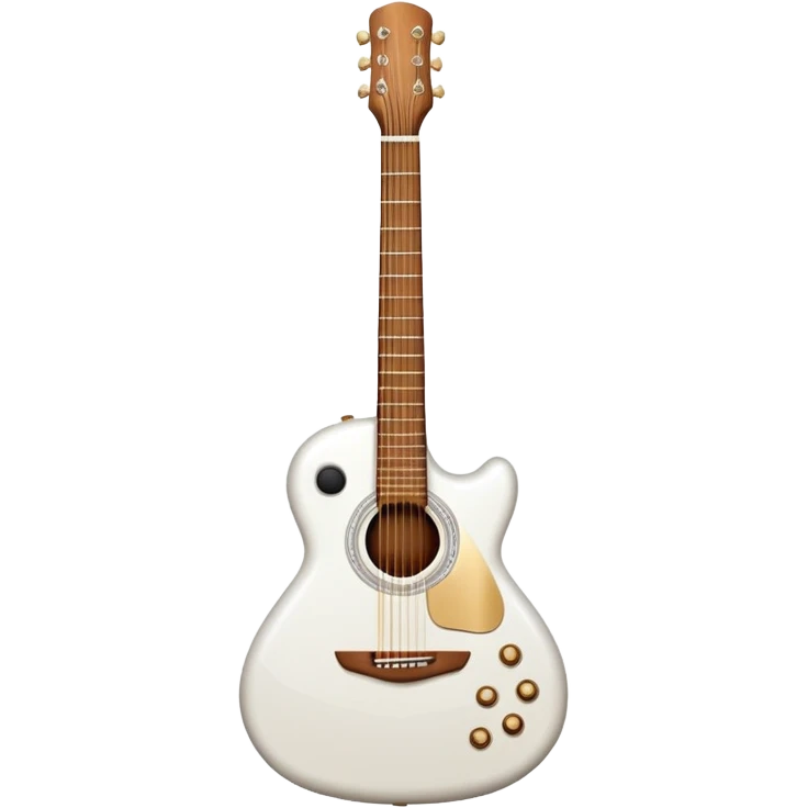 Create a new modern advanced full pure milk white guitar emoji
