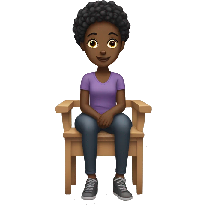 A black girl sitting down  emoji