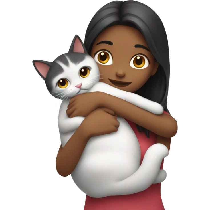 Girl hug cat emoji
