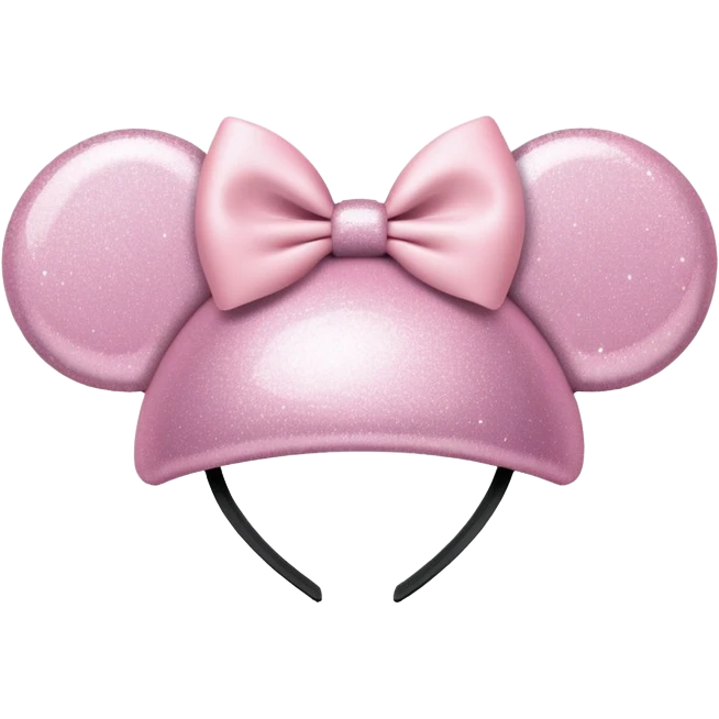 Pastel pink Minnie Mouse ears with glitter emoji