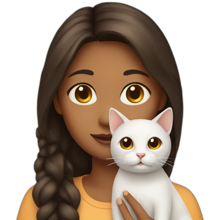 girl with cat emoji
