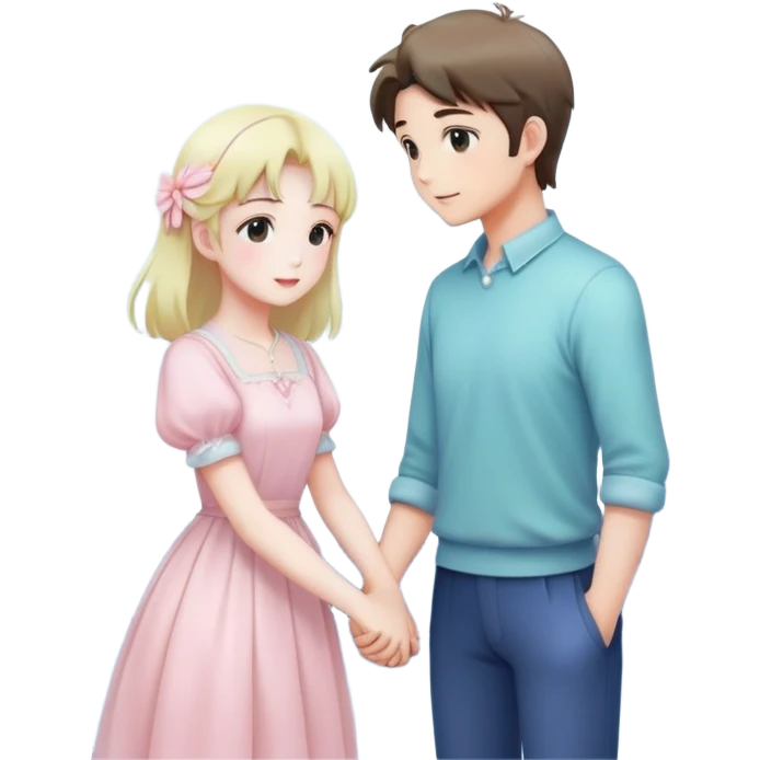 Pastel warm-colored romantic vintage gorgeous beautiful lush sensual sweet cute anime sparkly Moonlight couple date emoji