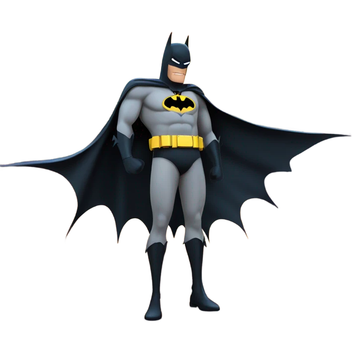 Batman the animated series Batman on a rooftop with lightning emoji