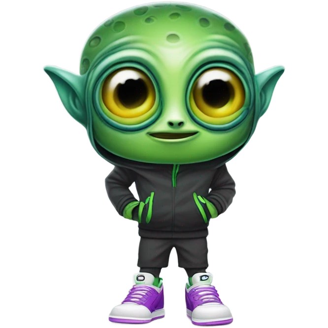 Alien wearing Nike dunks emoji