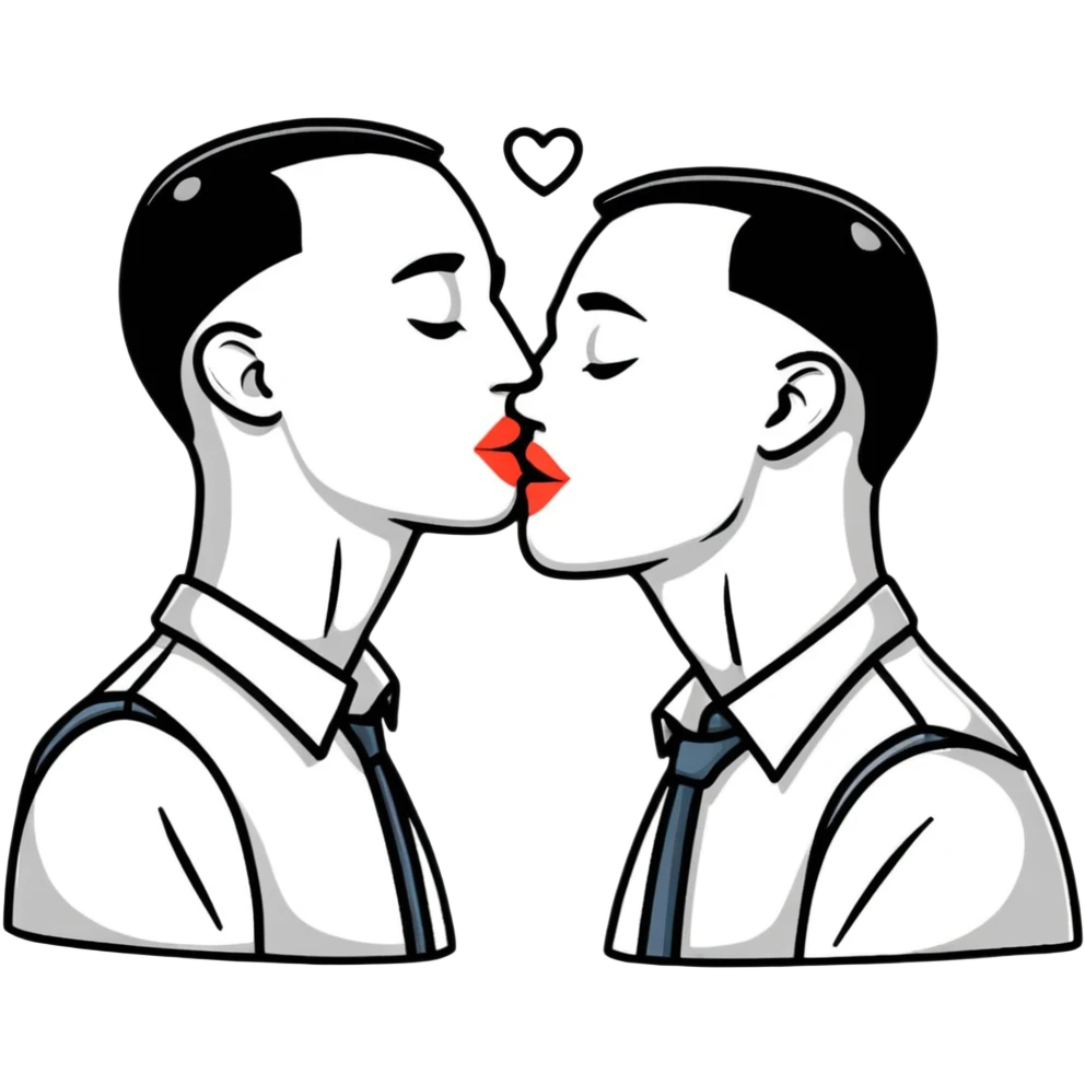 two men kissing emoji