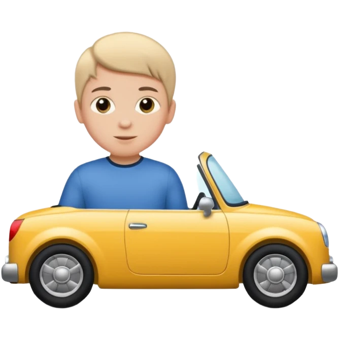 Kid with a car￼ emoji