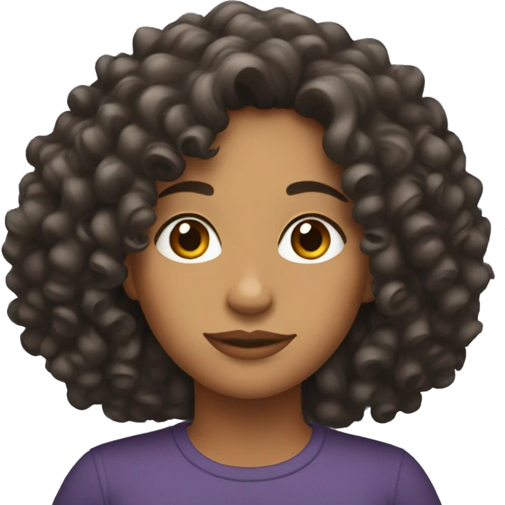 Latina with curly hair emoji