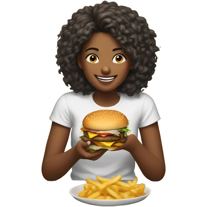 Girl eating fast food  emoji
