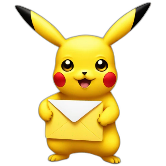 Pikachu with an Email emoji