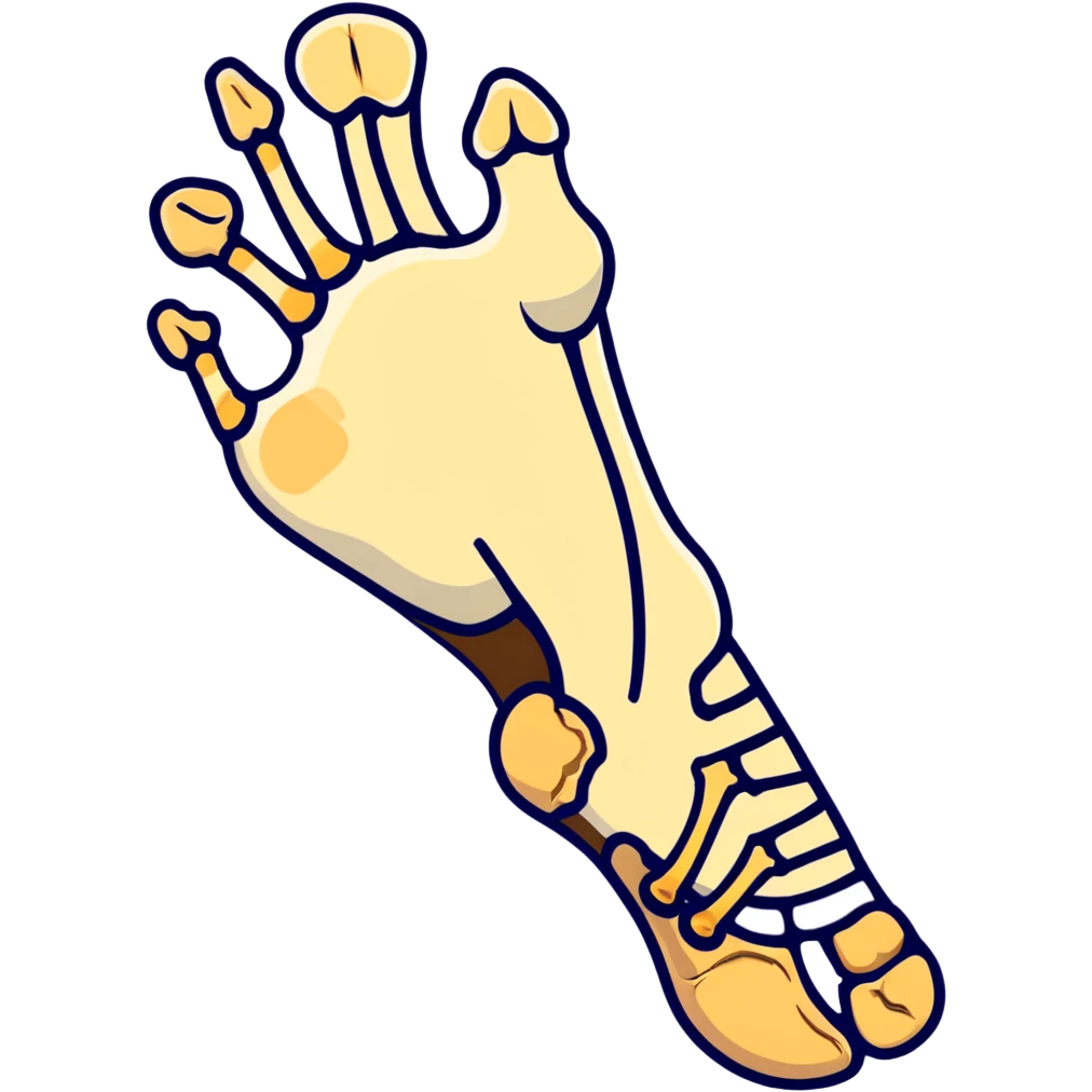 skeleton foot, bones of human foot, anatomical foot bones emoji