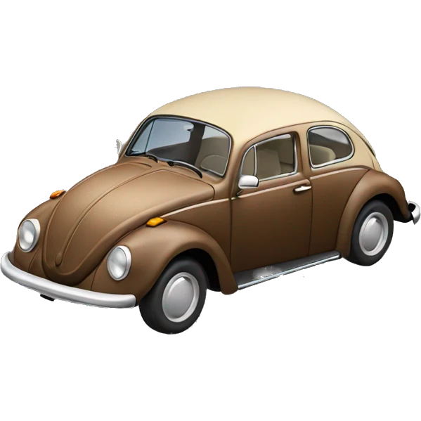 brown vw beetle with beige roof (side perspective) emoji