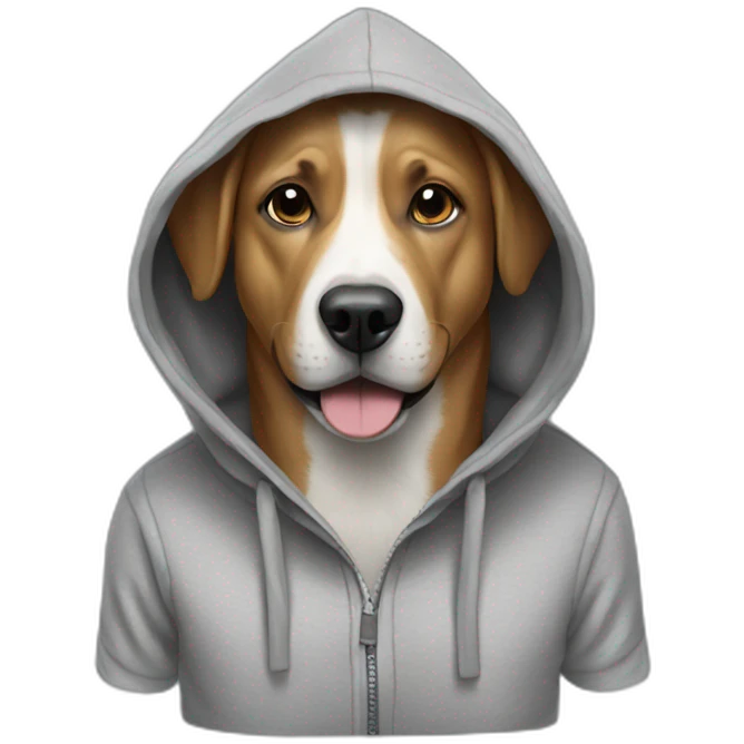 Dog wearing a hoodie emoji