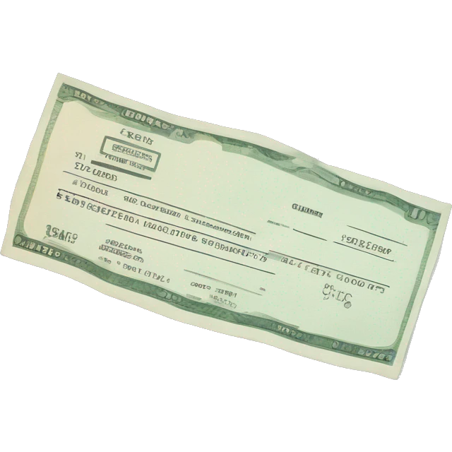 Money order that looks like a check  emoji
