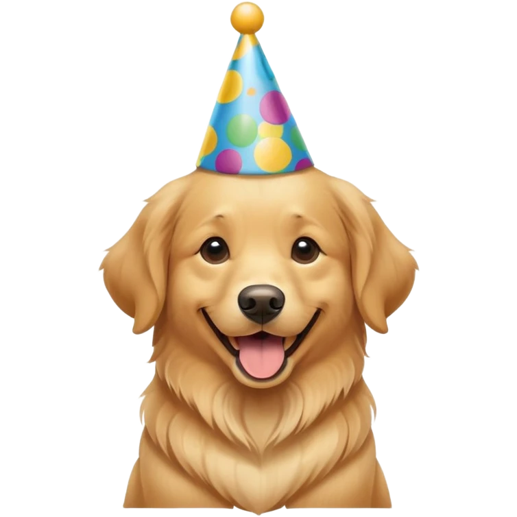 dog wearing a birthday hat emoji