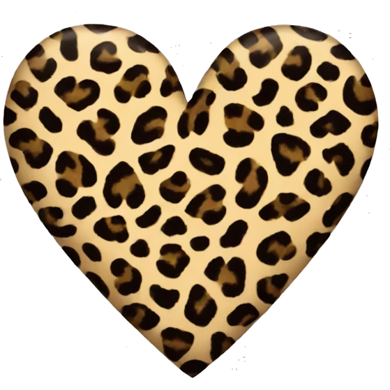 Leopard printed heart emoji