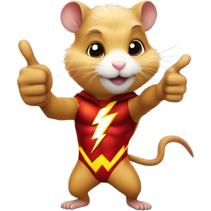 hamster The Flash shows thumbs up emoji