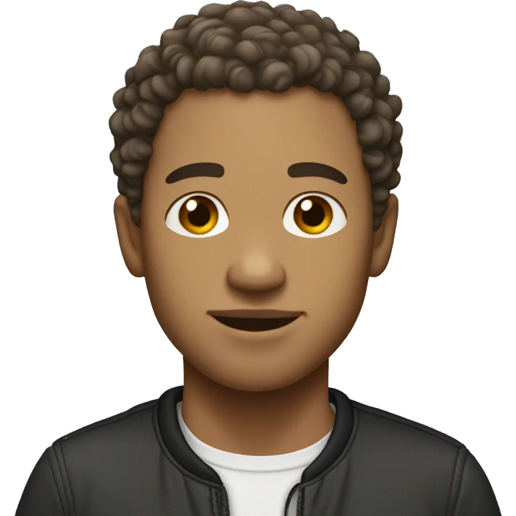 light skin man with shorn curly hair emoji