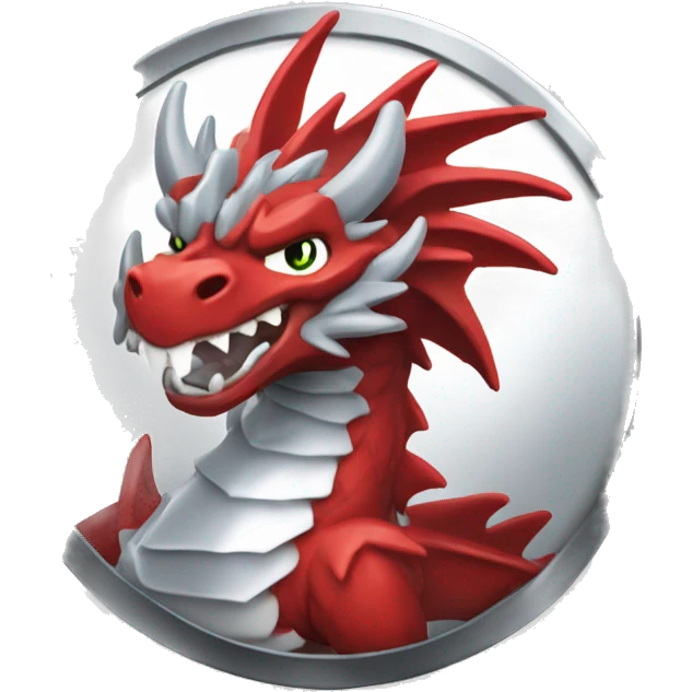 single dragon red and silver beyblade  emoji