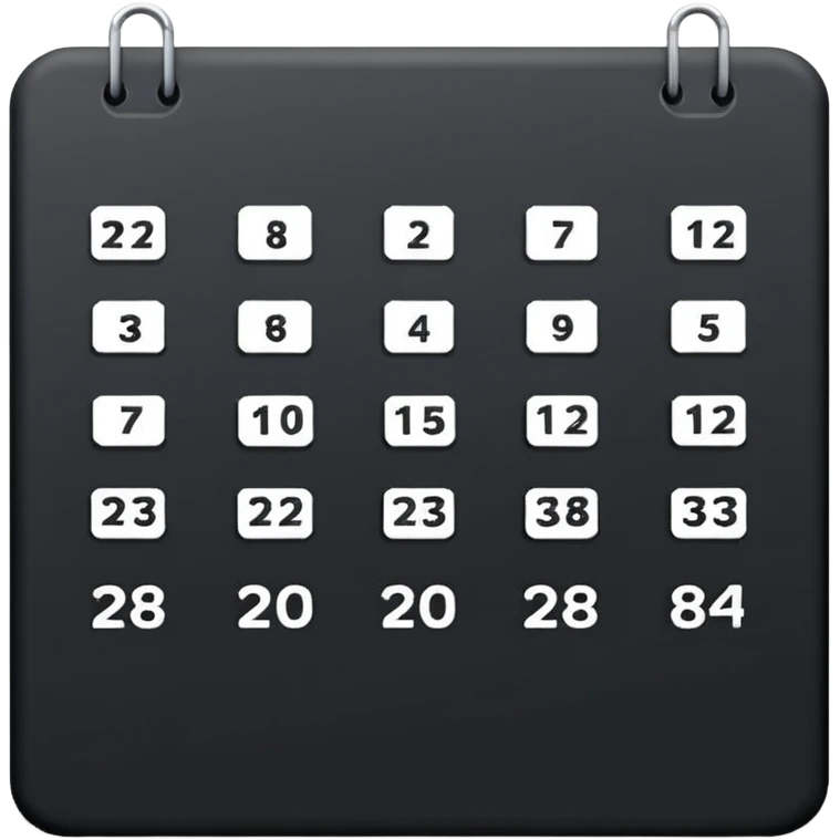 black calendar emoji