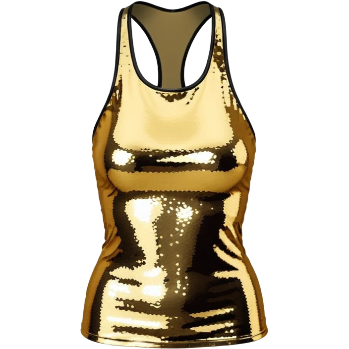 halter neck tank top with gold and silver sequins emoji