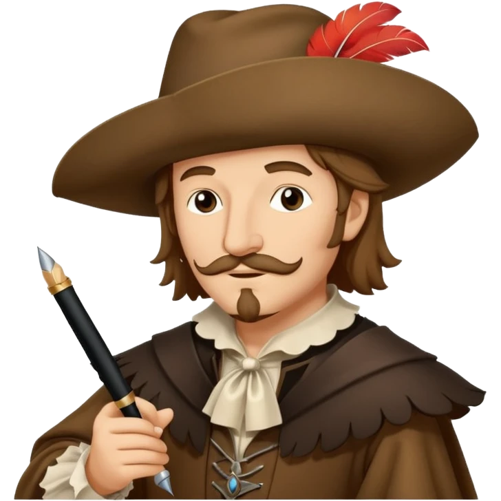 Cyrano de Bergerac with plume (pen) emoji