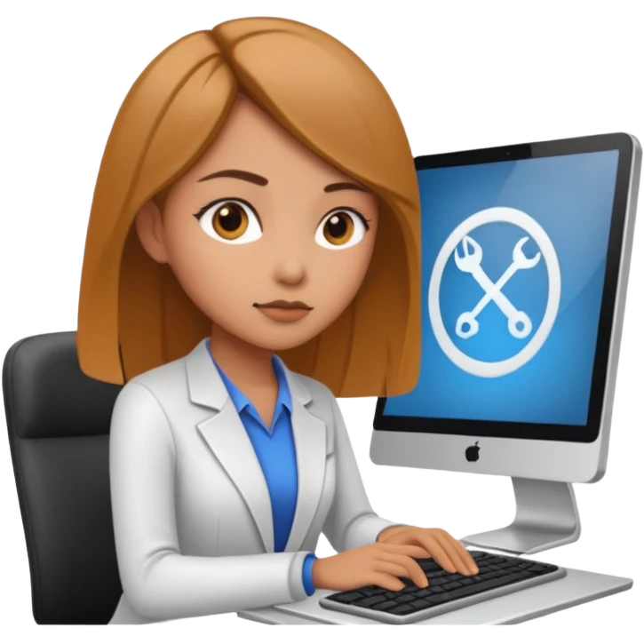girl seo specialist on pc emoji