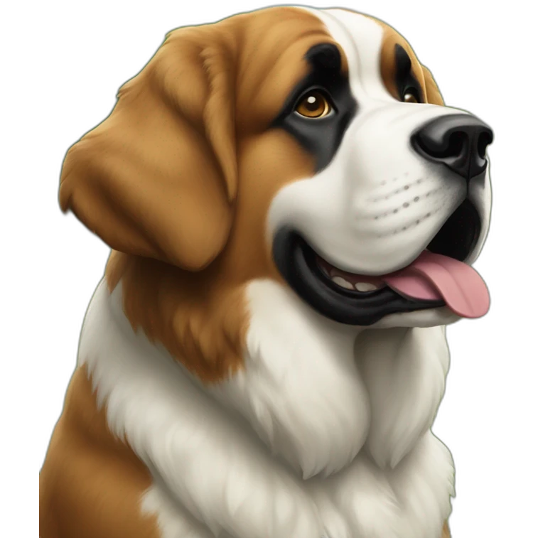 Saint-bernard (dog) in a green space  emoji
