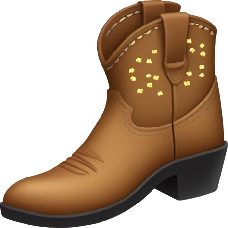 Light brown cowboy boots with tiny gingham bows emoji