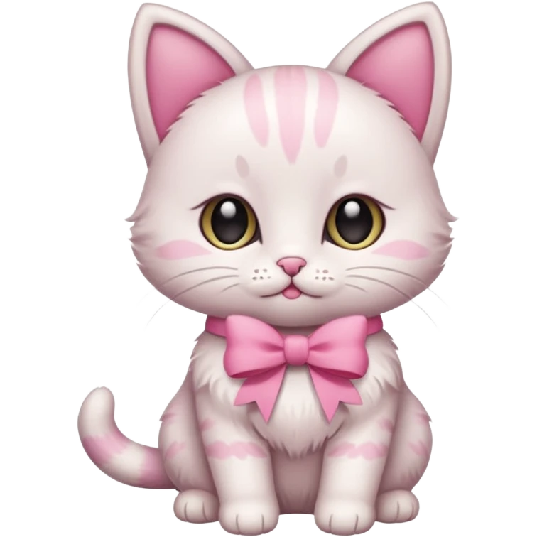 Baby cat have🎀and like pinterest drawing soft and cutie emoji