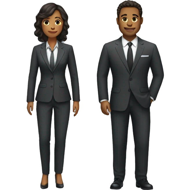 man and woman in suits emoji