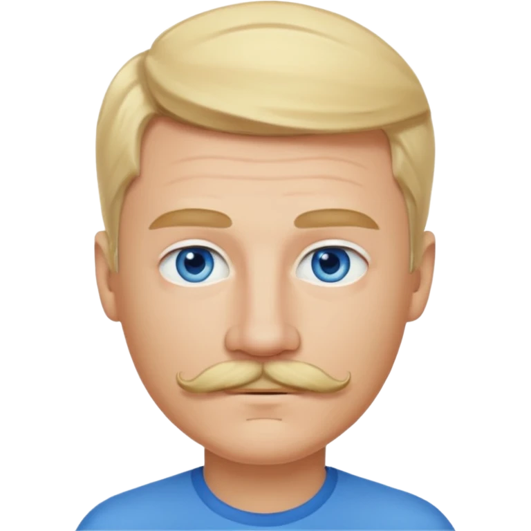 guy with blond hair, mustache, and blue eyes emoji
